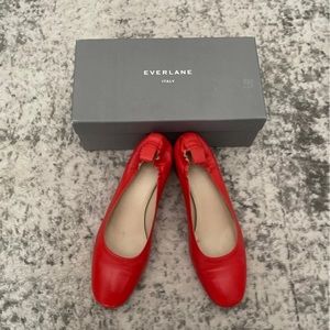 Everlane The Day Heel in Red leather